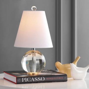 Goddard 16" Crystal Ball/Metal LED Table Lamp - JONATHAN Y